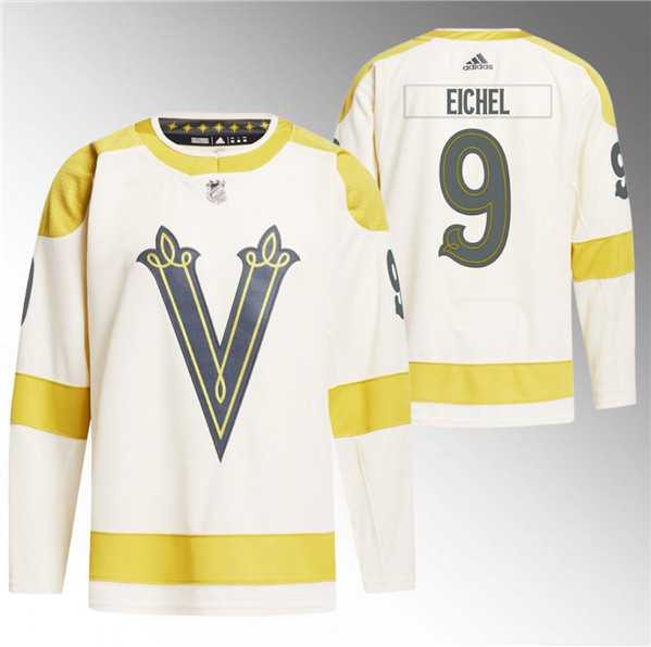 Mens Vegas Golden Knights #9 Jack Eichel Cream 2024 Winter Classic Primegreen Stitched Jersey Dzhi->vegas golden knights->NHL Jersey